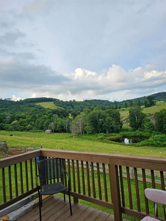 4793 Cheek Mountain Rd, Laurel Springs, NC 28644 - wooden deck with a yard