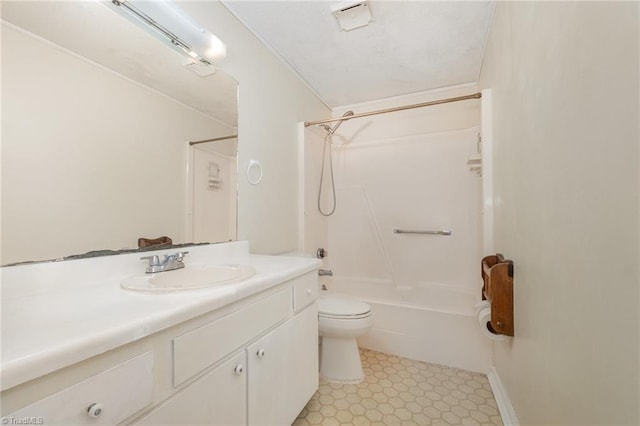 4330 Edith Ln Unit A, Greensboro, NC 27409 - bathroom featuring toilet, vanity, and bathtub / shower combination