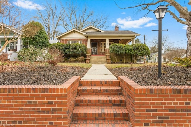 view of front facade featuring covered porch