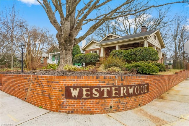 view of community sign