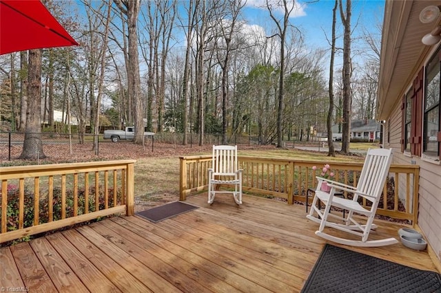 deck with fence