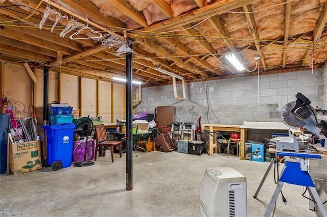 4515 Gilmore Dr, Liberty, NC 27298 - unfinished basement with concrete block wall