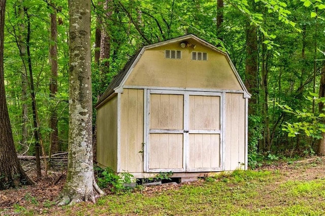4515 Gilmore Dr, Liberty, NC 27298 - view of shed with a forest view