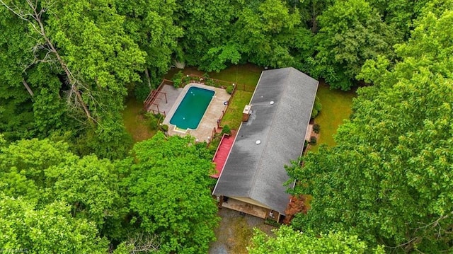 4515 Gilmore Dr, Liberty, NC 27298 - aerial view of property and surrounding area featuring a pool area