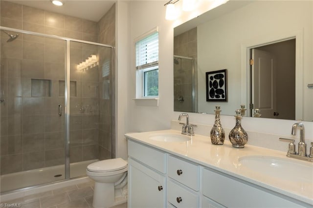 6021 Crestridge Ln Unit 1003, Winston-Salem, NC 27105 - full bathroom featuring double vanity and a stall shower