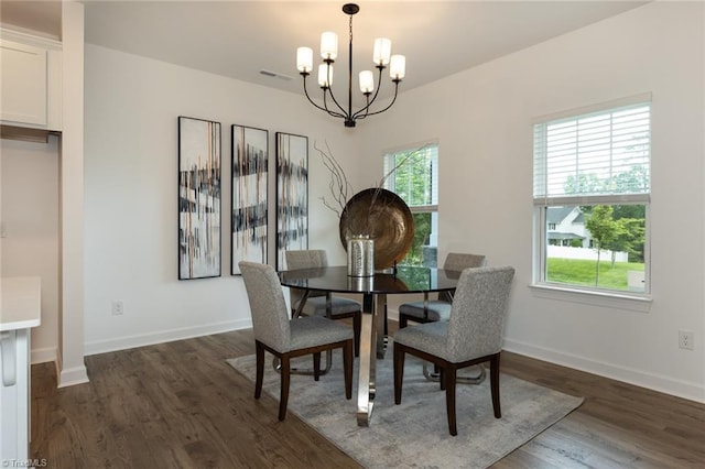 6021 Crestridge Ln Unit 1003, Winston-Salem, NC 27105 - dining area with a chandelier and dark wood-style flooring
