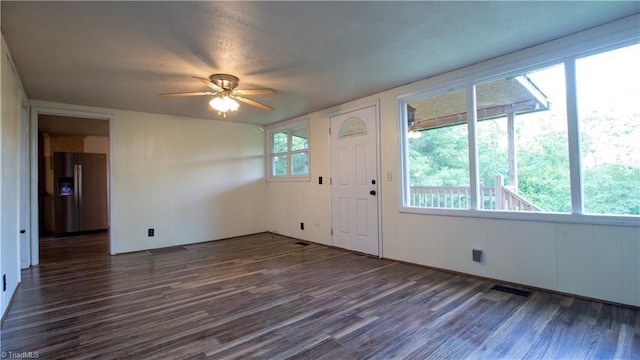 1176 Arbor Grove Church Rd, Millers Creek, NC 28697 - entryway with dark wood-style floors and a ceiling fan