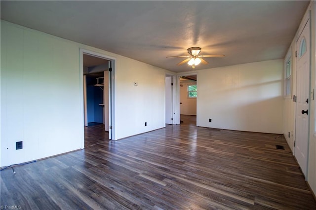 1176 Arbor Grove Church Rd, Millers Creek, NC 28697 - spare room with ceiling fan and dark wood-type flooring