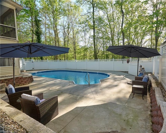 6130 Narrow Way Ln, Winston-Salem, NC 27105 - view of swimming pool featuring a patio area and a fenced backyard