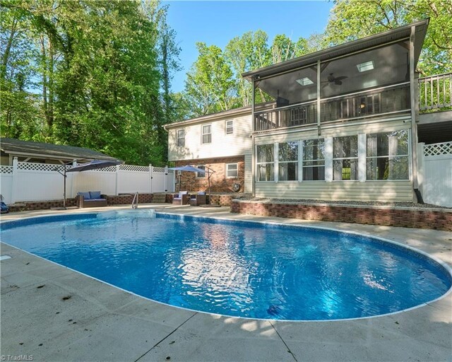 6130 Narrow Way Ln, Winston-Salem, NC 27105 - view of pool featuring a fenced backyard and a patio area