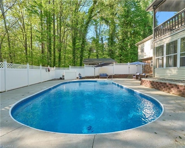 6130 Narrow Way Ln, Winston-Salem, NC 27105 - view of swimming pool with a patio and a fenced backyard
