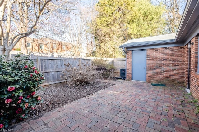 view of patio featuring a fenced backyard