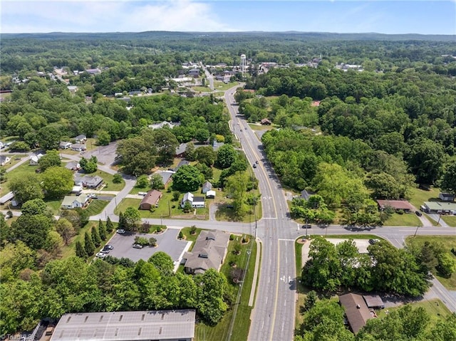 aerial view featuring a forest view
