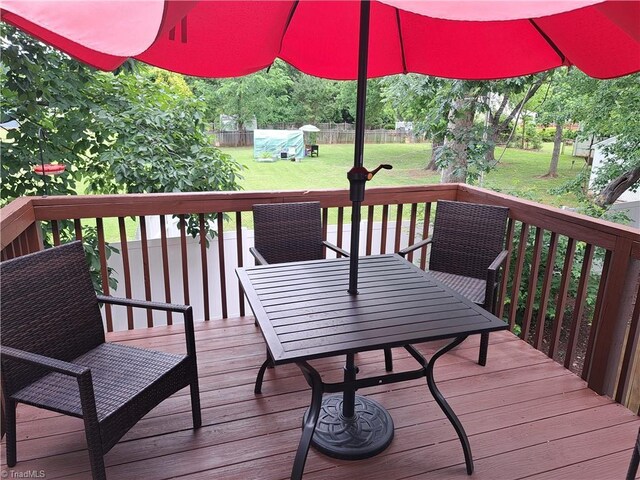 10 Dunlevy Way, Greensboro, NC 27455 - deck featuring outdoor dining space