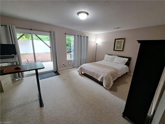 10 Dunlevy Way, Greensboro, NC 27455 - bedroom featuring access to outside, a textured ceiling, carpet floors, and baseboards
