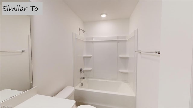 bathroom featuring toilet and shower / washtub combination