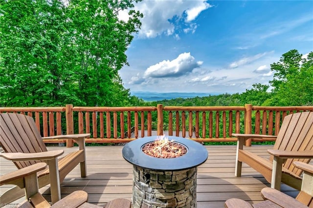 650 Sweetwater Rd, Boomer, NC 28606 - wooden terrace featuring an outdoor fire pit