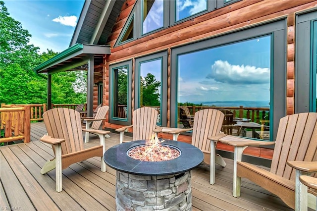 650 Sweetwater Rd, Boomer, NC 28606 - deck with an outdoor fire pit
