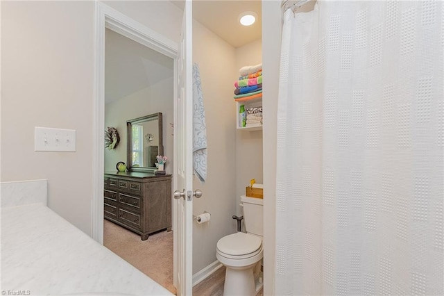 1765 Midway School Rd, Winston-Salem, NC 27107 - bathroom featuring toilet and curtained shower