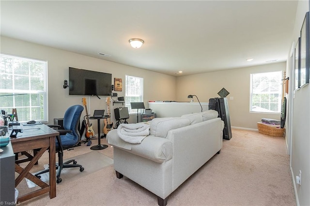 1765 Midway School Rd, Winston-Salem, NC 27107 - living area with light colored carpet, baseboards, and visible vents
