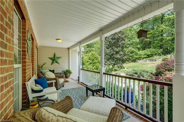 balcony with covered porch