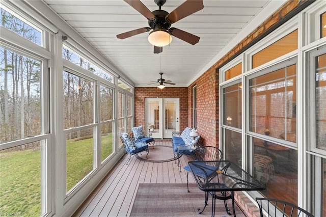 view of sunroom