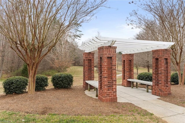 view of property's community featuring a pergola