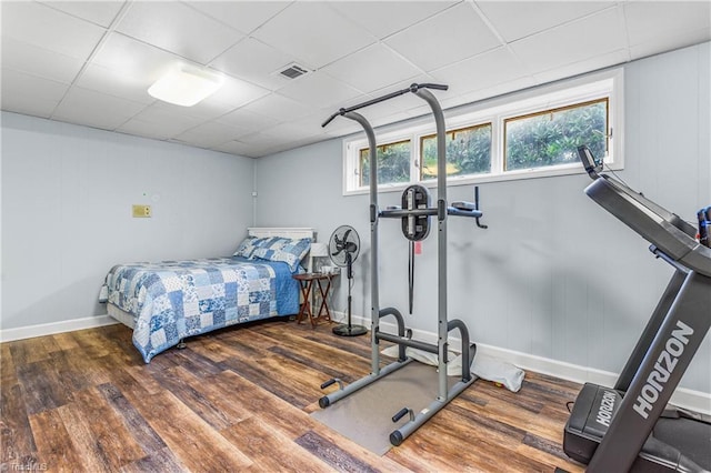 2215 Hickswood Rd, High Point, NC 27265 - bedroom with wood finished floors and a drop ceiling