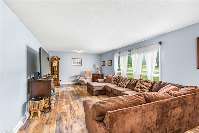 2215 Hickswood Rd, High Point, NC 27265 - living room featuring wood finished floors and a textured ceiling