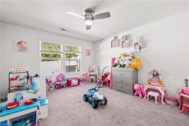 574 Freeport Ct, Winston-Salem, NC 27127 - rec room with carpet flooring and a ceiling fan