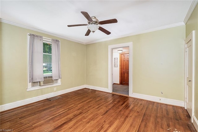 3753 Konnoak Dr SW, Winston-Salem, NC 27127 - unfurnished room featuring wood finished floors, ornamental molding, and ceiling fan