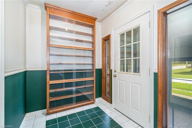 3753 Konnoak Dr SW, Winston-Salem, NC 27127 - doorway with ornamental molding and tile patterned flooring