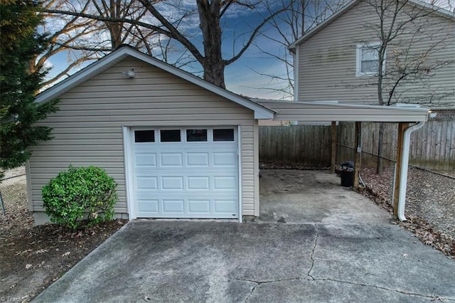 view of garage