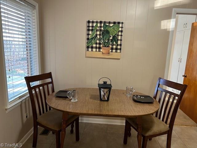 view of tiled dining room