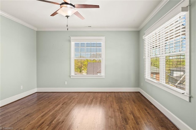 239 Glade View Ct, Winston-Salem, NC 27101 - unfurnished room featuring plenty of natural light, ornamental molding, wood finished floors, and baseboards