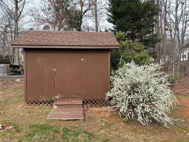 view of shed