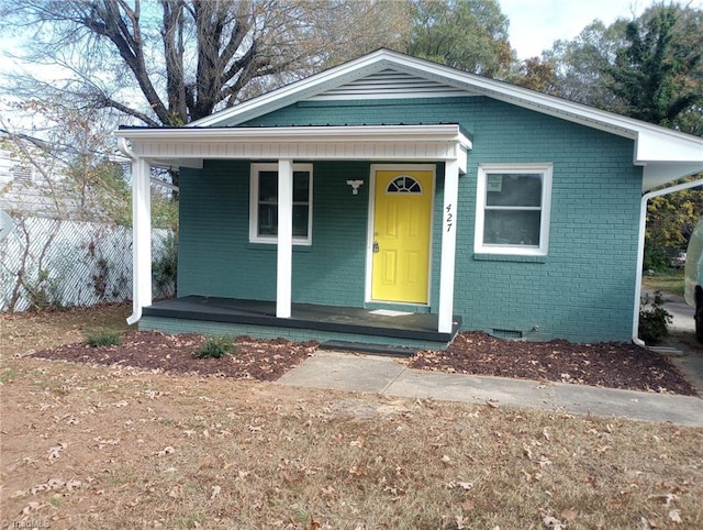 bungalow-style house with a porch