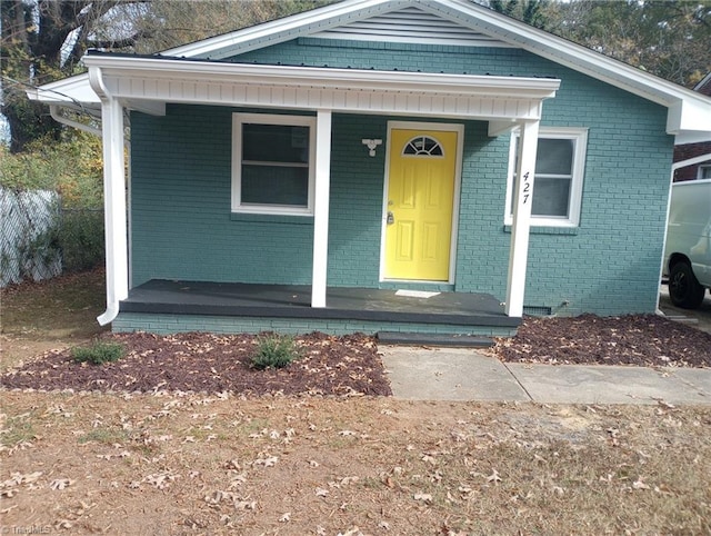 bungalow-style home with covered porch