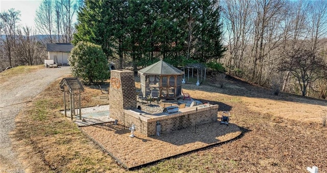 view of yard featuring a gazebo