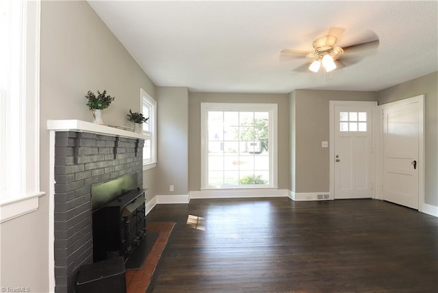 2904 Spring Garden St, Greensboro, NC 27403 - foyer with dark wood-style flooring and a ceiling fan