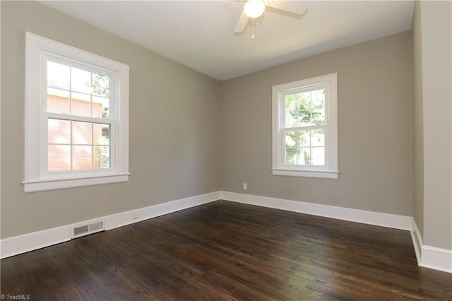 2904 Spring Garden St, Greensboro, NC 27403 - unfurnished room with dark wood-type flooring and ceiling fan