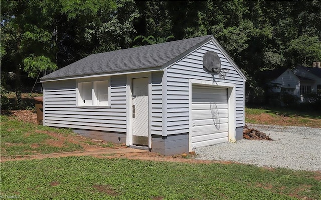 2904 Spring Garden St, Greensboro, NC 27403 - detached garage featuring gravel driveway