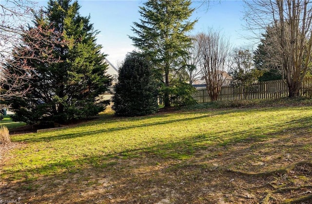 view of yard featuring fence