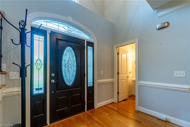 foyer featuring hardwood / wood-style floors