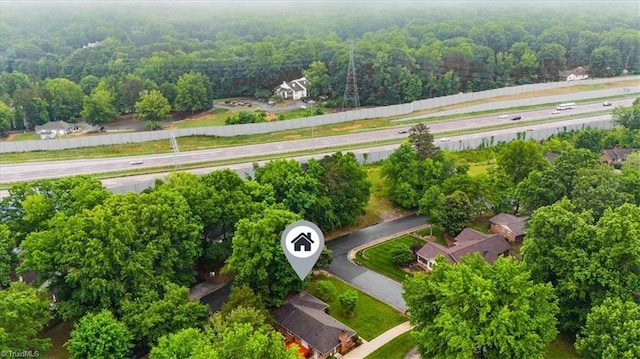 aerial view of a forest