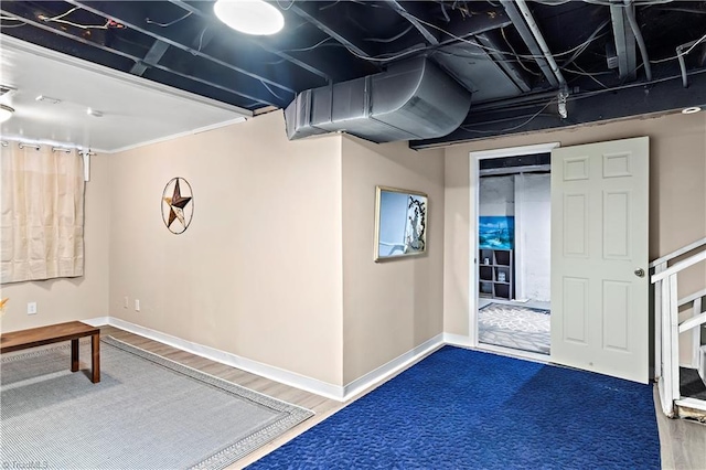 interior space featuring dark hardwood / wood-style flooring