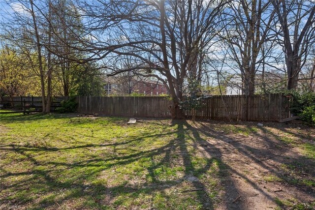 view of yard featuring fence private yard