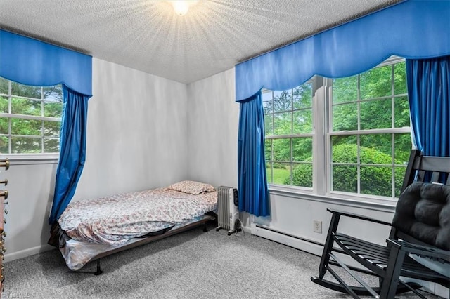318 Sedalia Rd, Gibsonville, NC 27249 - bedroom with radiator heating unit, baseboards, and carpet flooring