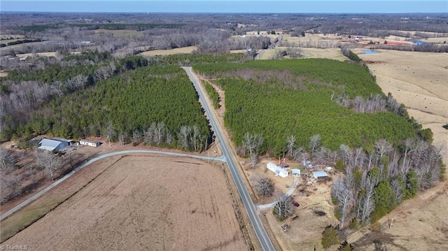 drone / aerial view with a rural view