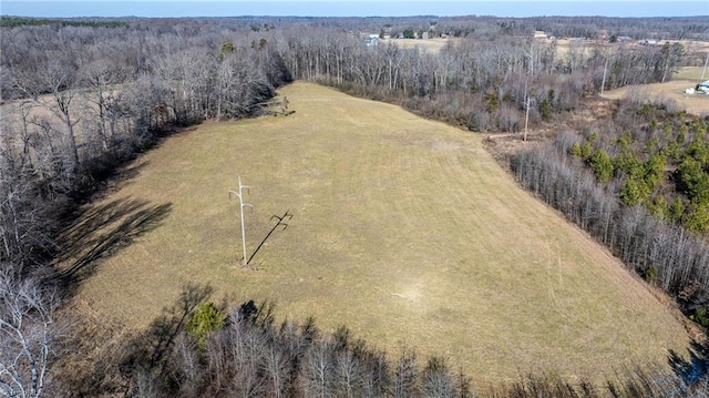 aerial view with a rural view